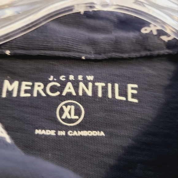 J. Crew Mercantile | Men's Quarter Button Anchor Wheel Navy Shirt (Size XL) - Picture 2 of 13